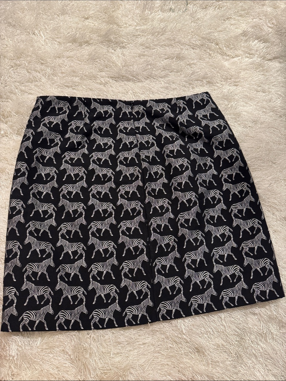 J. Crew Black Mini Skirt with Silver Zebra Print - Picture 4 of 7